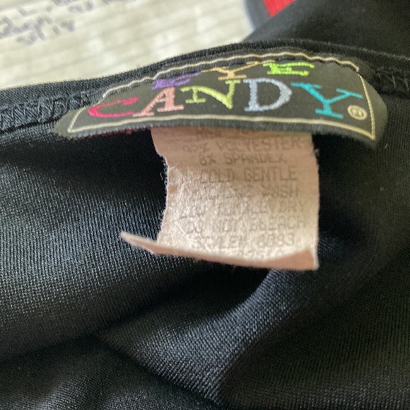 Eye Candy size Large top, black and copper orange, Sunburst glitter design - Picture 4 of 4